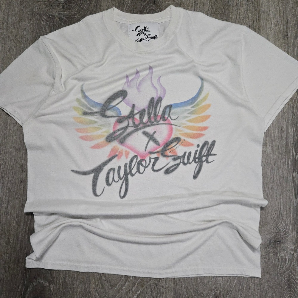 Stella McCartney x Taylor Swift T Shirt Medium Men White Lover Era Graphic Wings